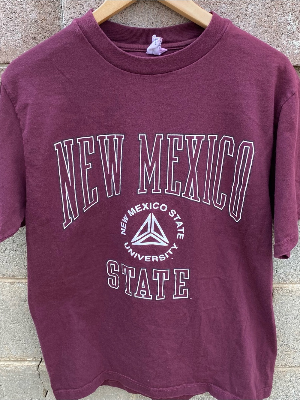 Vintage New Mexico State Aggies T Shirt Large Red Maroon 90s Made In USA